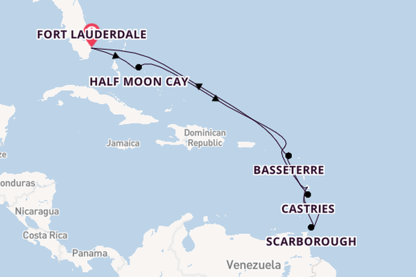 Caribbean vanaf Fort Lauderdale, Verenigde Staten met de Volendam