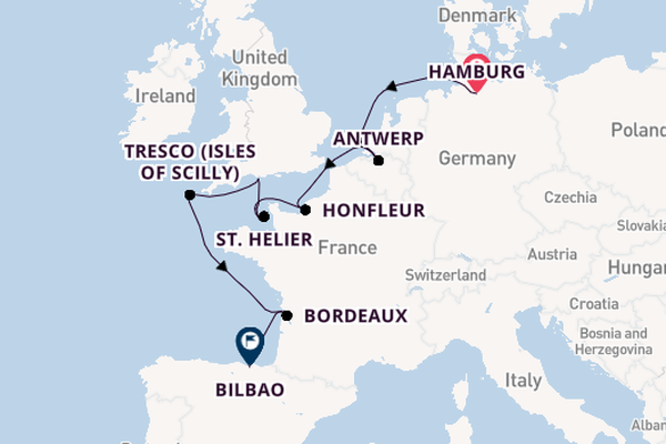 United Kingdom from Hamburg, Germany with the MS EUROPA 2