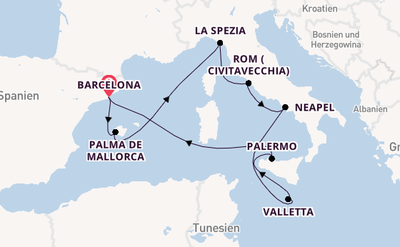Westliches Mittelmeer ab Barcelona, Spanien auf der Celebrity Equinox