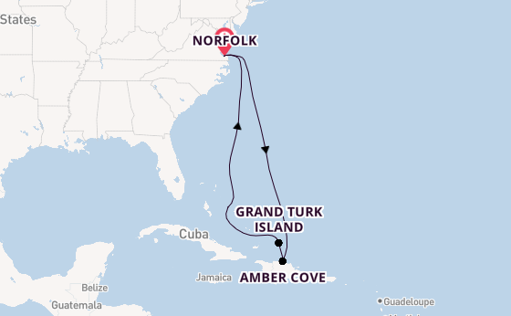 Caribbean from Norfolk, Virginia, USA with the Carnival Freedom 