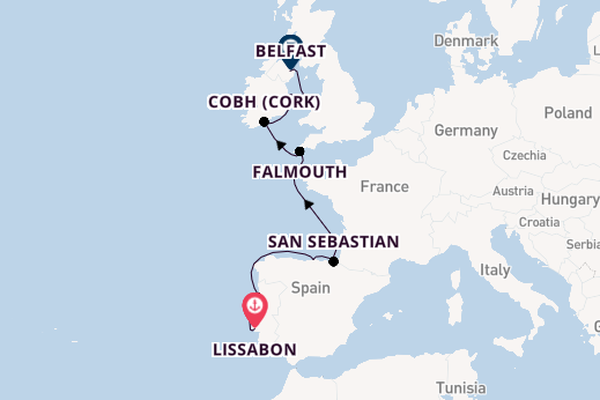 Britse Eilanden vanaf Lissabon, Portugal met de Silver Dawn