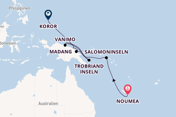 Südsee ab Noumea, Neukaledonien auf der HANSEATIC spirit