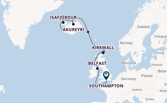 British Isles from Reykjavik, Iceland with the EXPLORA IV