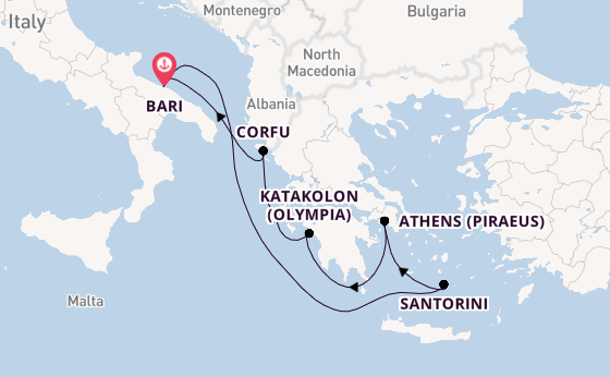 Mediterranean Sea from Bari, Italy with the MSC Orchestra 