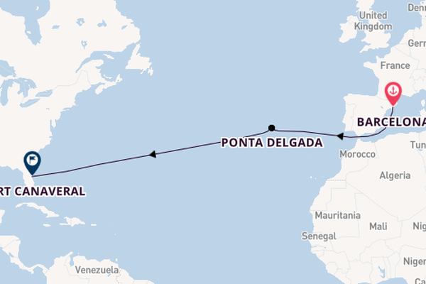 trans-Atlantisch vanaf Barcelona, Spanje met de Norwegian Epic