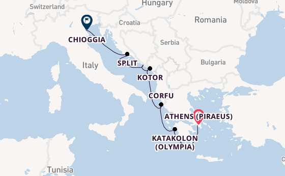 Eastern Mediterranean from Athens (Piraeus), Greece with the Viking Mars