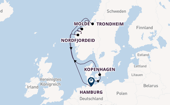 Norwegen ab Kiel, Deutschland auf der Mein Schiff Relax