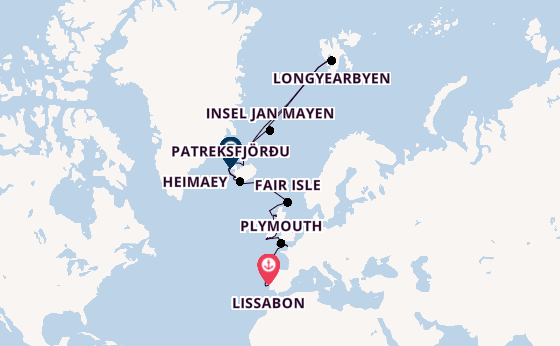 Britische Inseln ab Lissabon, Portugal auf der Seabourn Pursuit