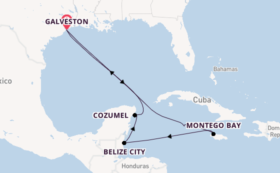 Westelijke Caraïben vanaf Galveston, Verenigde Staten met de Carnival Sunshine
