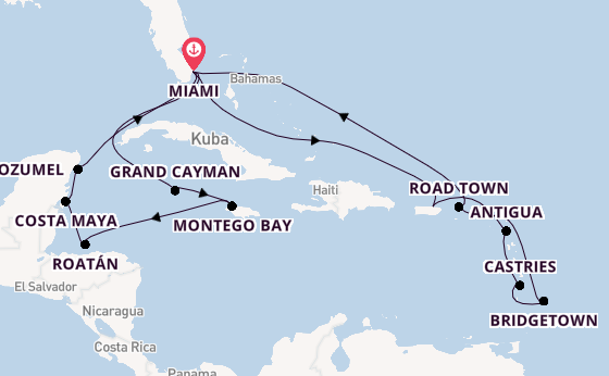 Karibik ab Miami auf der Queen Elizabeth