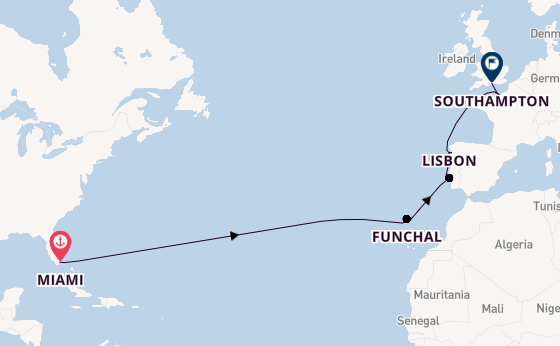Transatlantic from Miami, Florida, USA with the Norwegian Jewel