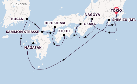 Japan ab Tokio, Japan auf der Sapphire Princess