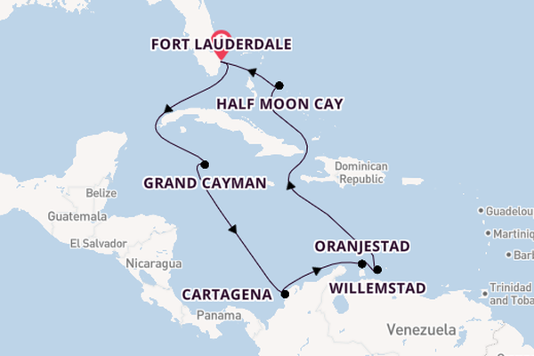 Caribbean vanaf Fort Lauderdale, Verenigde Staten met de Oosterdam