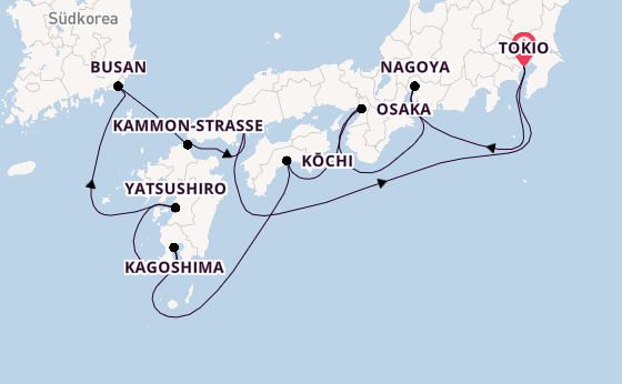 Japan ab Tokio, Japan auf der Sapphire Princess