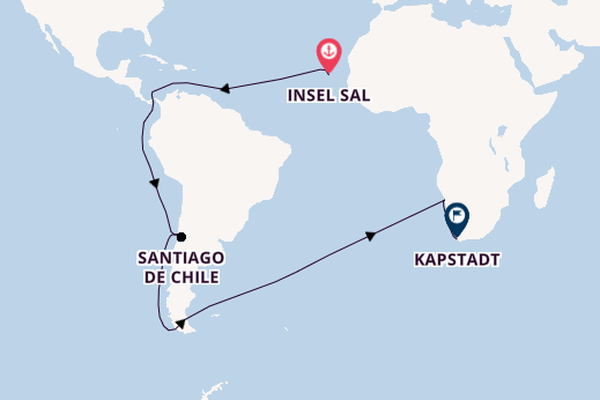 Transatlantik ab Sal Rei (Boa Vista), Kap Verde auf der HANSEATIC spirit