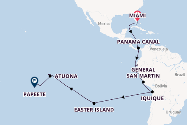Polynesia from Miami, Florida, USA with the Seabourn Quest