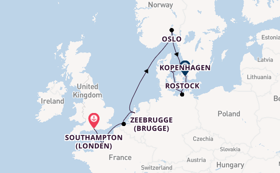 Engeland vanaf Southampton (Londen), Engeland met de Norwegian Jewel
