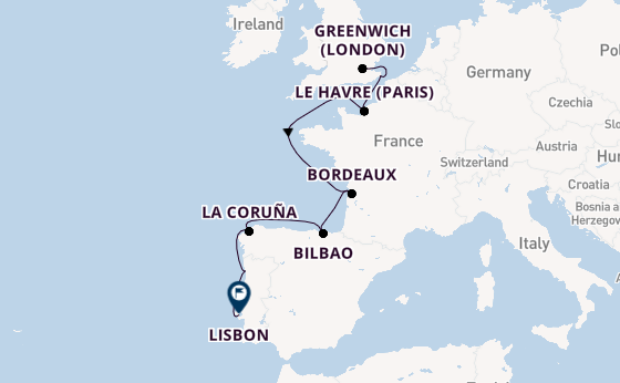 British Isles from Greenwich (London), England with the Viking Libra