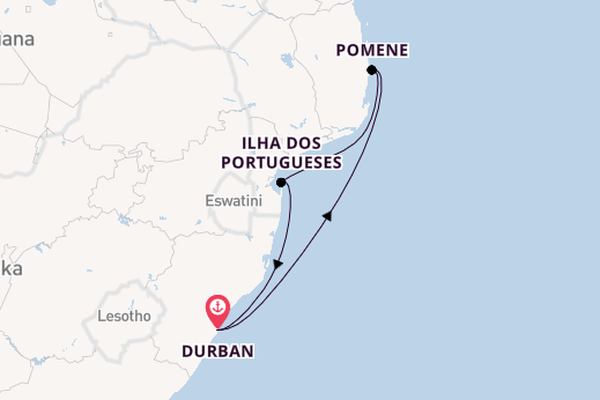 Südliches Afrika ab Durban, Südafrika auf der MSC Armonia 