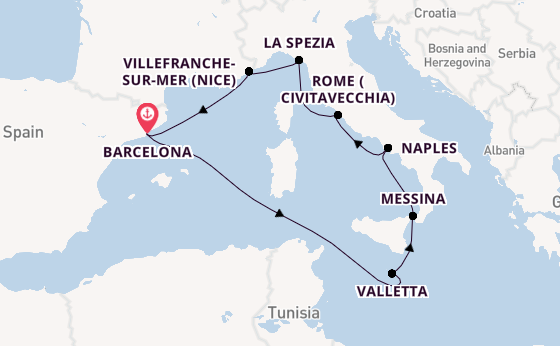 Western Mediterranean from Barcelona, Spain with the Celebrity Equinox