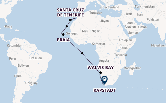 Afrika ab Las Palmas, Gran Canaria auf der Mein Schiff 6