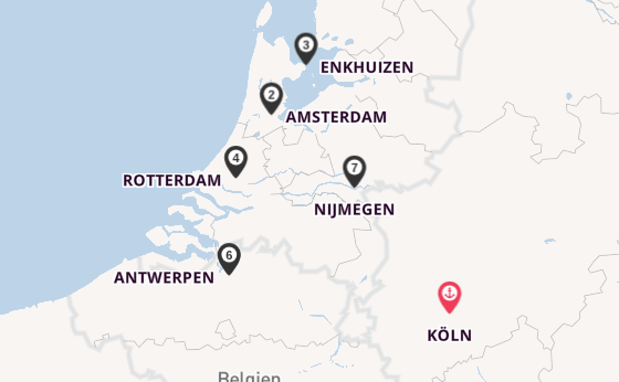Rhein ab Köln, Deutschland auf der Alina