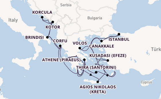 Oostelijke Middellandse Zee vanaf Dubrovnik, Kroatië met de Seabourn Ovation