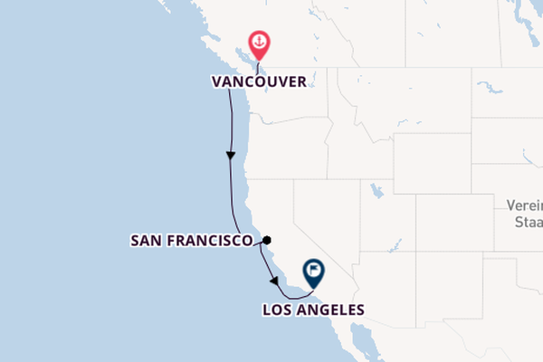 USA Westküste ab Vancouver, Kanada auf der Norwegian Encore