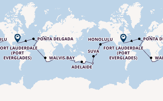 Round-the-World Trip from Los Angeles, California, USA with the Coral Princess