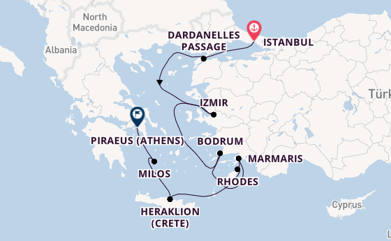 Eastern Mediterranean from Istanbul, Turkey with the Seven Seas Explorer