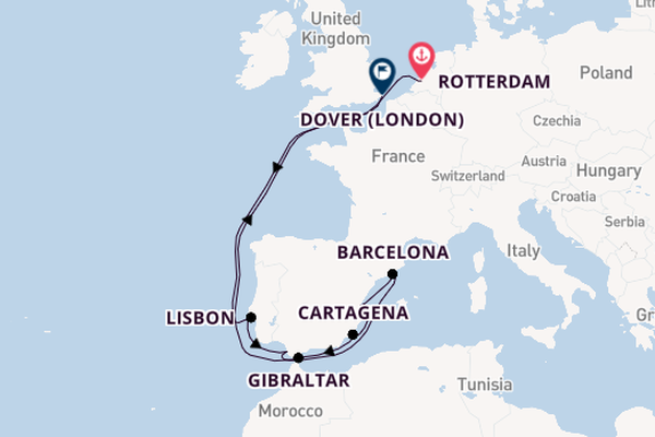 Western Mediterranean from Rotterdam, The Netherlands with the Nieuw Statendam