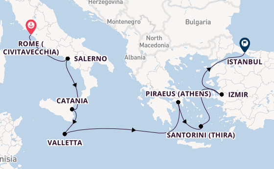 Mediterranean from Rome (Civitavecchia), Italy with the Norwegian Viva