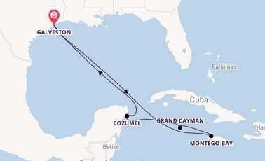 Western Caribbean from Galveston, Texas, USA with the Carnival Breeze