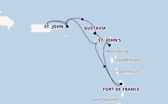 Caribbean vanaf San Juan, Puerto Rico met de Silver Dawn
