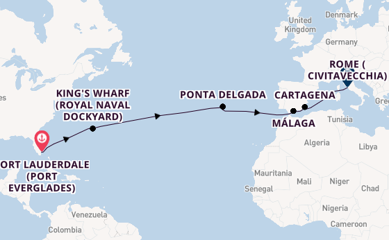 Transatlantic from Fort Lauderdale (Port Everglades), Florida with the Celebrity Ascent