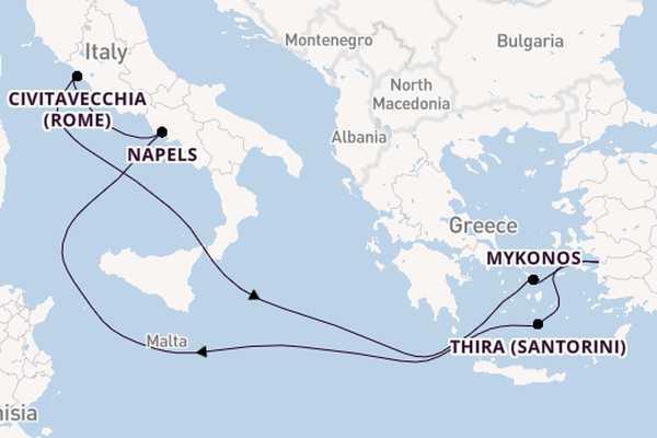Middellandse Zee vanaf Kusadasi (Efeze), Turkije met de MSC Divina