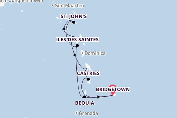 Südliche Karibik ab Bridgetown, Barbados auf der Silver Spirit