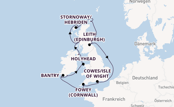 Vereinigtes Königreich ab London/Dover, Großbritannien auf der Seabourn Quest