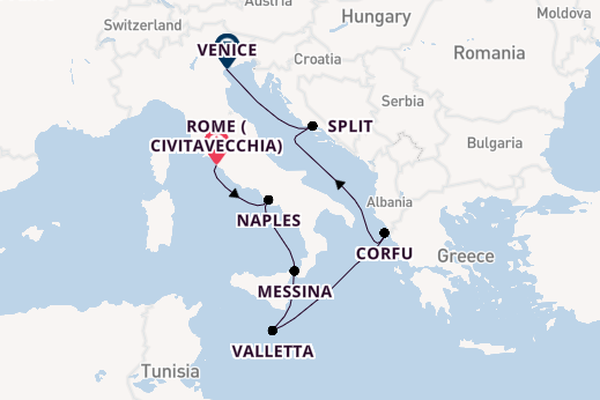 Mediterranean from Rome with the Norwegian Escape