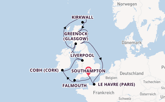 Vereinigtes Königreich ab Southampton, Großbritannien auf der Majestic Princess