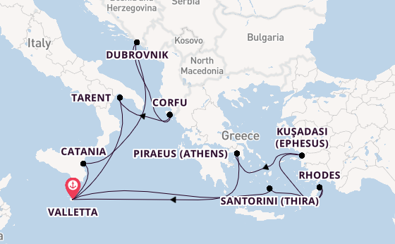 Mediterranean from Valletta, Malta with the Azura