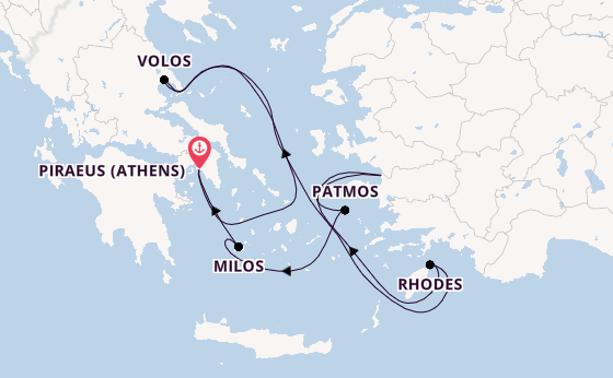 Eastern Mediterranean from Piraeus (Athens), Greece with the EXPLORA I