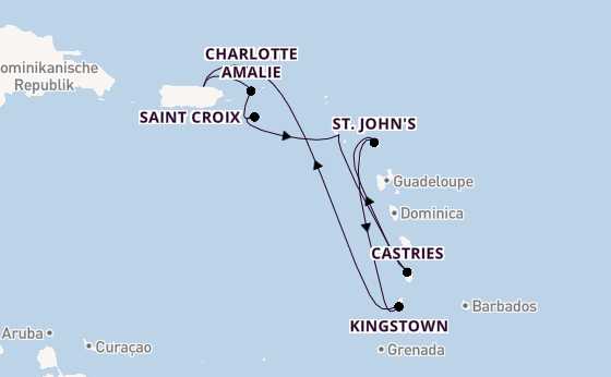 Karibik ab San Juan, Puerto Rico auf der Rhapsody of the Seas