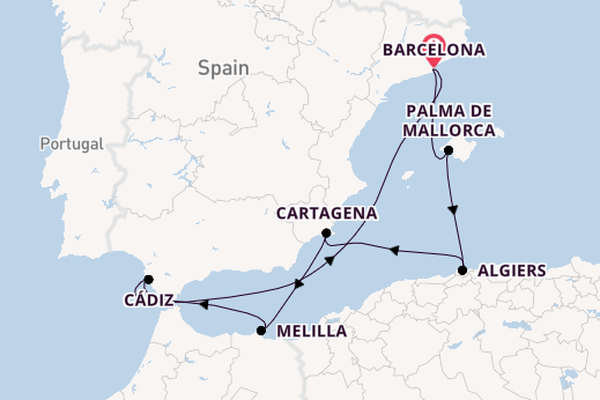 Middellandse Zee vanaf Barcelona, Spanje met de EXPLORA II