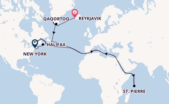 Transatlantik ab Reykjavik, Island auf der EXPLORA IV