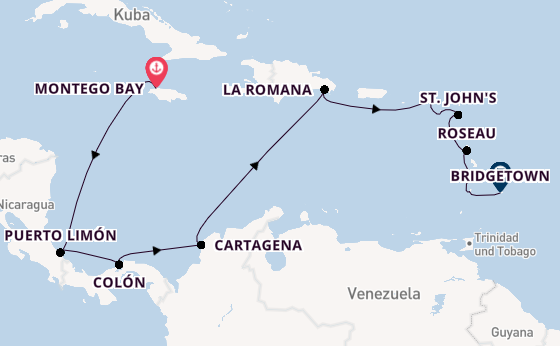 Karibik ab Montego Bay auf AIDAbella