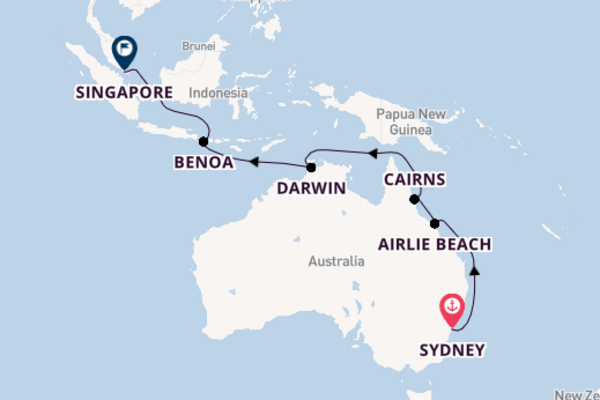Expedition with Celebrity Cruises from Sydney to Singapore