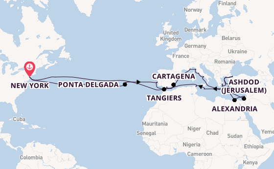 Transatlantic from New York, USA with the Volendam