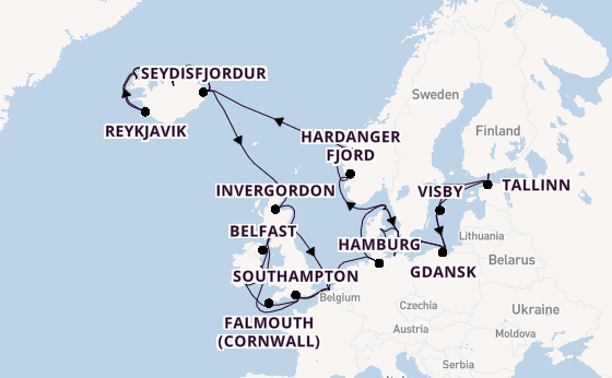 British Isles from Copenhagen, Denmark with the Regal Princess