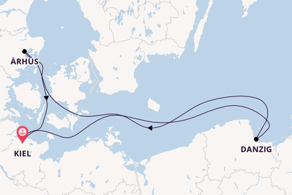 Ostsee ab Kiel, Deutschland auf der Mein Schiff Flow